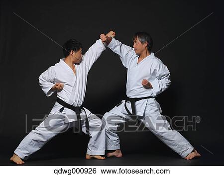 Japanese karate masters fighting View Large Photo Image Stock Photograph - Japanese karate masters fighting. Fotosearch