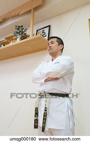Japanese karate teacher in uniform View Large Photo Image Stock Image - Japanese karate teacher in uniform. Fotosearch