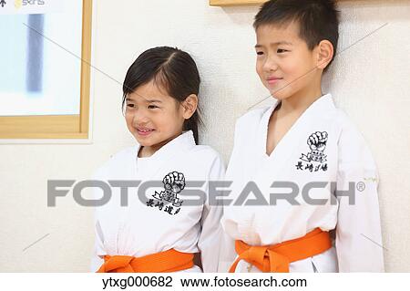 Japanese kids karate class View Large Photo Image Stock Image - Japanese kids karate class. Fotosearch