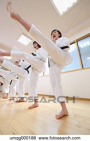 Japanese kids karate class View Large Photo Image Stock Photo - Japanese kids karate class. Fotosearch