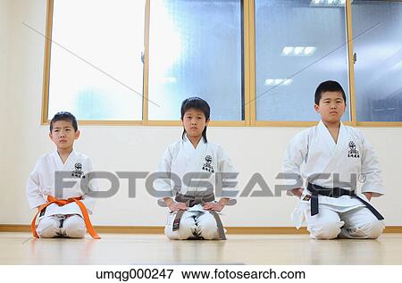 Japanese kids karate class View Large Photo Image Stock Photo - Japanese kids karate class. Fotosearch