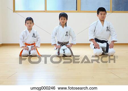 Japanese kids karate class View Large Photo Image Stock Photograph - Japanese kids karate class. Fotosearch