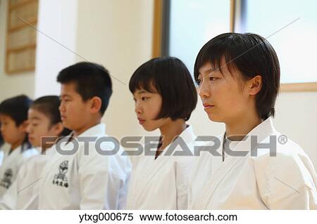 Stock Photography - Japanese kids karate class. Fotosearch
