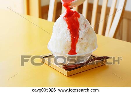 Japanese style shaved ice View Large Photo Image Stock Photograph - Japanese style shaved ice. Fotosearch