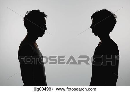 Male couple silhouette View Large Photo Image Stock Photo - Male couple silhouette. Fotosearch