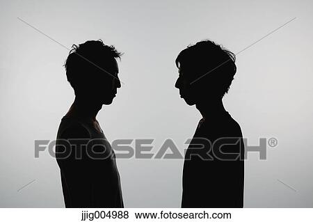 Male couple silhouette View Large Photo Image Stock Photo - Male couple silhouette. Fotosearch