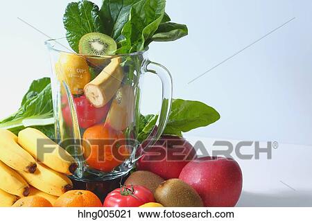 Stock Image - Mixed fruits and vegetables. Fotosearch
