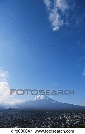 Mount Fuji and Fuji-Yoshida city from Arakura Sengen Shrine, Yamanashi Prefecture, Japan View Large Photo Image Stock Photo - Mount Fuji and Fuji-Yoshida city from Arakura Sengen Shrine, Yamanashi Prefecture, Japan. Fotosearch