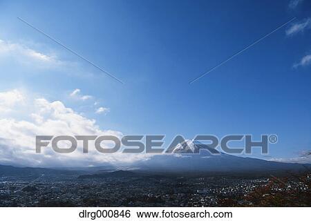 Mount Fuji and Fuji-Yoshida city from Arakura Sengen Shrine, Yamanashi Prefecture, Japan View Large Photo Image Stock Photograph - Mount Fuji and Fuji-Yoshida city from Arakura Sengen Shrine, Yamanashi Prefecture, Japan. Fotosearch