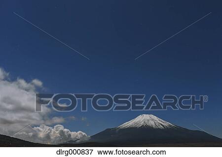 Night view of cloudy sky and Mount Fuji at night from Lake Yamanaka, Yamanashi Prefecture, Japan View Large Photo Image Stock Photo - Night view of cloudy sky and Mount Fuji at night from Lake Yamanaka, Yamanashi Prefecture, Japan. Fotosearch