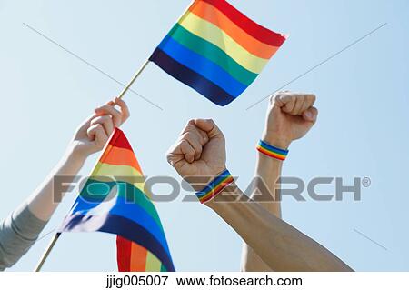 People with rainbow flags View Large Photo Image Stock Photo - People with rainbow flags. Fotosearch