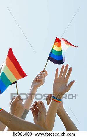 People with rainbow flags View Large Photo Image Stock Photo - People with rainbow flags. Fotosearch