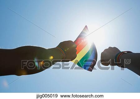 People with rainbow flags View Large Photo Image Stock Photo - People with rainbow flags. Fotosearch