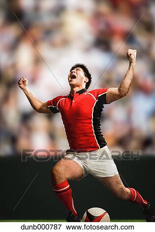 Portrait of Japanese rugby player cheering up View Large Photo Image Stock Photo - Portrait of Japanese rugby player cheering up. Fotosearch