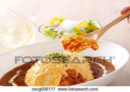 Rice Omelet View Large Photo Image Stock Photo - Rice Omelet. Fotosearch