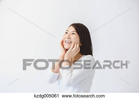 Stock Image - Senior Japanese woman portrait. Fotosearch