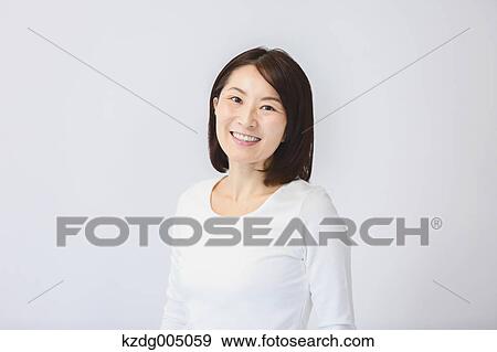 Stock Photo - Senior Japanese woman portrait. Fotosearch