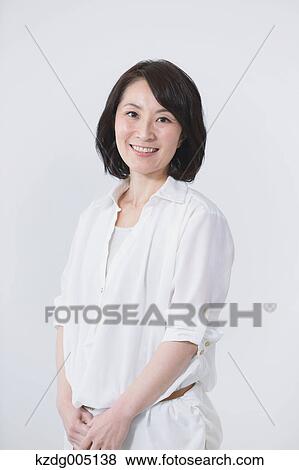 Stock Photo - Senior Japanese woman portrait. Fotosearch