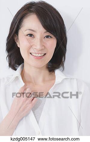 Stock Photo - Senior Japanese woman portrait. Fotosearch