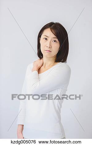 Stock Photograph - Senior Japanese woman portrait. Fotosearch