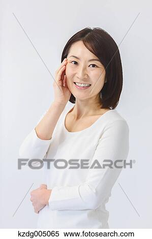 Stock Photography - Senior Japanese woman portrait. Fotosearch