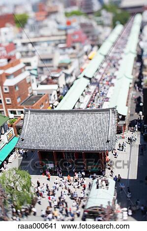 Tilt-shift bird's eye view of Asakusa, Tokyo, Japan View Large Photo Image Stock Image - Tilt-shift bird's eye view of Asakusa, Tokyo, Japan. Fotosearch