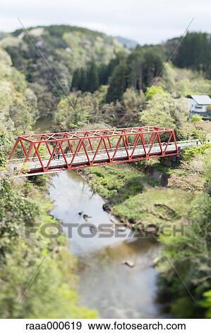 Tilt-shift bird's eye view of Kominato Railway bridge, Chiba Prefecture, Japan View Large Photo Image Stock Photo - Tilt-shift bird's eye view of Kominato Railway bridge, Chiba Prefecture, Japan. Fotosearch