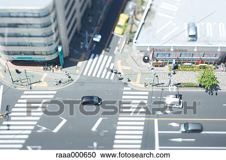 Tilt-shift bird's eye view of street in Tokyo, Tokyo, Japan View Large Photo Image Stock Image - Tilt-shift bird's eye view of street in Tokyo, Tokyo, Japan. Fotosearch