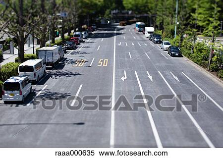 Tilt-shift bird's eye view of street in Tokyo, Tokyo, Japan View Large Photo Image Stock Photography - Tilt-shift bird's eye view of street in Tokyo, Tokyo, Japan. Fotosearch