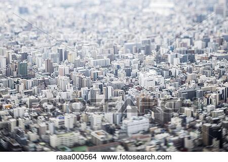 Tilt-shift bird's eye view of Tokyo cityscape, Tokyo, Japan View Large Photo Image Picture - Tilt-shift bird's eye view of Tokyo cityscape, Tokyo, Japan. Fotosearch