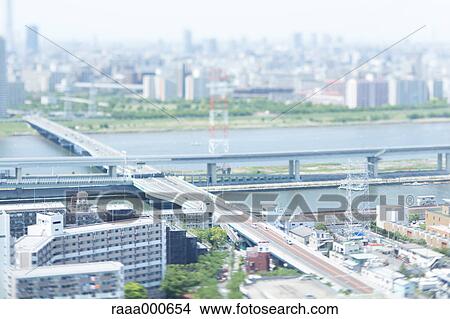 Tilt-shift bird's eye view of Tokyo cityscape, Tokyo, Japan View Large Photo Image Picture - Tilt-shift bird's eye view of Tokyo cityscape, Tokyo, Japan. Fotosearch