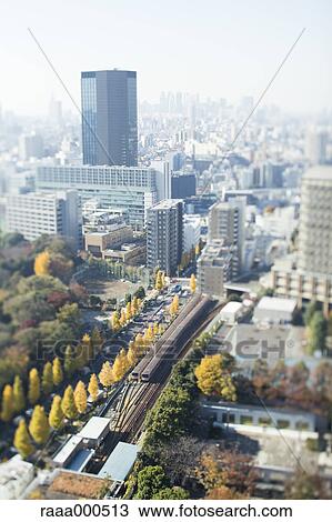 Tilt-shift bird's eye view of Tokyo cityscape, Tokyo, Japan View Large Photo Image Stock Image - Tilt-shift bird's eye view of Tokyo cityscape, Tokyo, Japan. Fotosearch