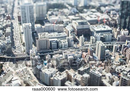 Tilt-shift bird's eye view of Tokyo cityscape, Tokyo, Japan View Large Photo Image Stock Image - Tilt-shift bird's eye view of Tokyo cityscape, Tokyo, Japan. Fotosearch
