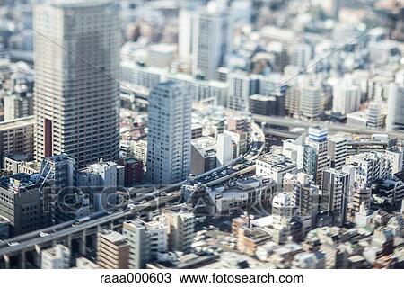 Tilt-shift bird's eye view of Tokyo cityscape, Tokyo, Japan View Large Photo Image Stock Image - Tilt-shift bird's eye view of Tokyo cityscape, Tokyo, Japan. Fotosearch
