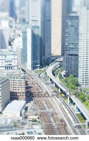 Tilt-shift bird's eye view of Tokyo cityscape, Tokyo, Japan View Large Photo Image Stock Image - Tilt-shift bird's eye view of Tokyo cityscape, Tokyo, Japan. Fotosearch