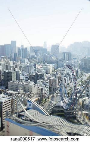 Tilt-shift bird's eye view of Tokyo cityscape, Tokyo, Japan View Large Photo Image Stock Photo - Tilt-shift bird's eye view of Tokyo cityscape, Tokyo, Japan. Fotosearch