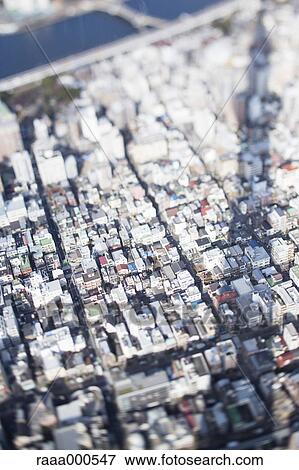 Tilt-shift bird's eye view of Tokyo cityscape, Tokyo, Japan View Large Photo Image Stock Photo - Tilt-shift bird's eye view of Tokyo cityscape, Tokyo, Japan. Fotosearch
