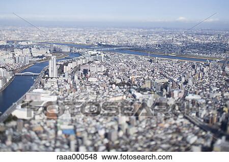 Tilt-shift bird's eye view of Tokyo cityscape, Tokyo, Japan View Large Photo Image Stock Photo - Tilt-shift bird's eye view of Tokyo cityscape, Tokyo, Japan. Fotosearch