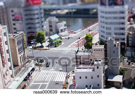 Tilt-shift bird's eye view of Tokyo, Tokyo, Japan View Large Photo Image Stock Photo - Tilt-shift bird's eye view of Tokyo, Tokyo, Japan. Fotosearch