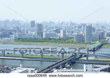 Tilt-shift bird's eye view of Tokyo cityscape, Tokyo, Japan View Large Photo Image Stock Photo - Tilt-shift bird's eye view of Tokyo cityscape, Tokyo, Japan. Fotosearch