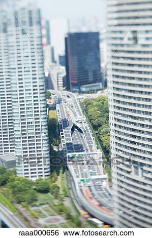 Tilt-shift bird's eye view of Tokyo cityscape, Tokyo, Japan View Large Photo Image Stock Photograph - Tilt-shift bird's eye view of Tokyo cityscape, Tokyo, Japan. Fotosearch