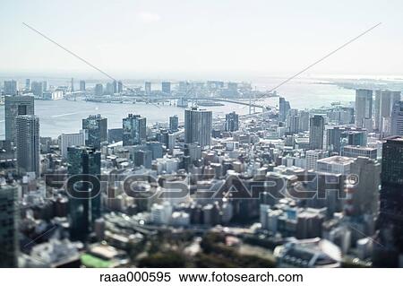 Tilt-shift bird's eye view of Tokyo cityscape, Tokyo, Japan View Large Photo Image Stock Photography - Tilt-shift bird's eye view of Tokyo cityscape, Tokyo, Japan. Fotosearch