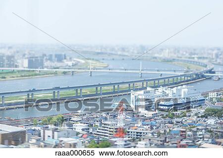Tilt-shift bird's eye view of Tokyo cityscape, Tokyo, Japan View Large Photo Image Stock Photography - Tilt-shift bird's eye view of Tokyo cityscape, Tokyo, Japan. Fotosearch