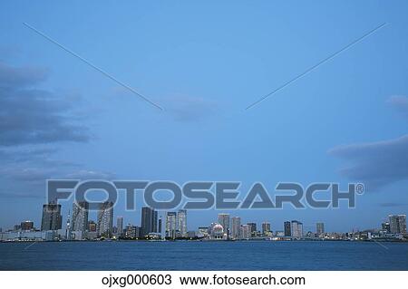 Stock Image - Tokyo bay and cityscape, Tokyo, Japan. Fotosearch