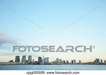 Stock Photo - Tokyo bay and cityscape, Tokyo, Japan. Fotosearch