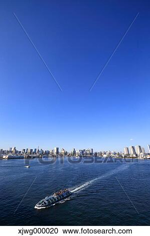 Stock Image - Tokyo cityscape and blue sky, Tokyo, Japan. Fotosearch