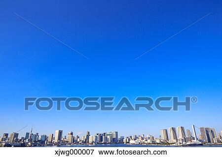 Tokyo cityscape and blue sky, Tokyo, Japan View Large Photo Image Stock Photo - Tokyo cityscape and blue sky, Tokyo, Japan. Fotosearch