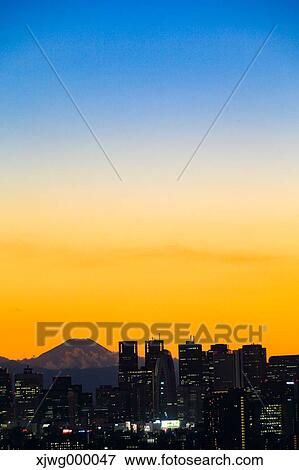 Tokyo cityscape at sunset, Tokyo, Japan View Large Photo Image Stock Photo - Tokyo cityscape at sunset, Tokyo, Japan. Fotosearch