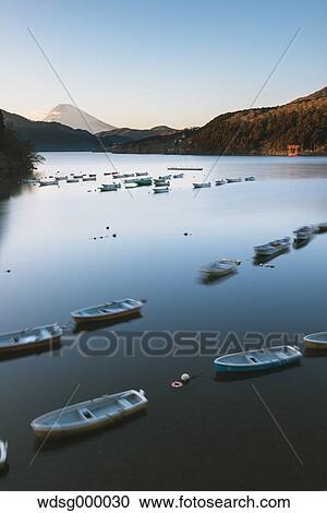 Stock Image - View of Mount Fuji from Lake Ashi in the morning, Hakone, Japan. Fotosearch