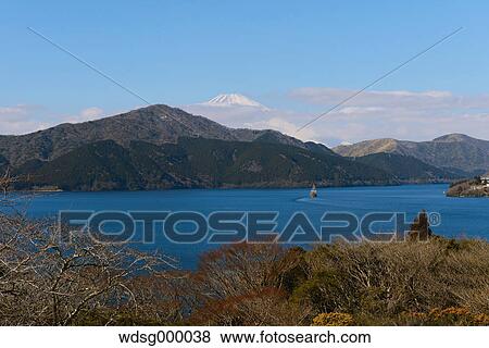 View of Mount Fuji from Lake Ashi in the Winter morning, Hakone, Japan View Large Photo Image Stock Photo - View of Mount Fuji from Lake Ashi in the Winter morning, Hakone, Japan. Fotosearch